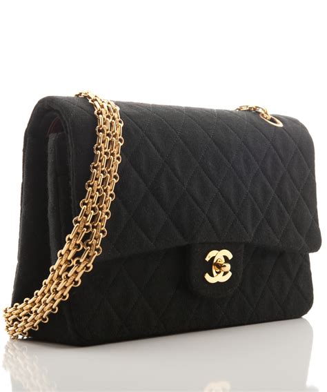 chanel black quilted bag uk